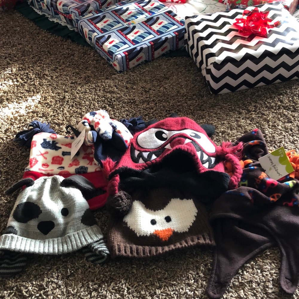 Lot of med to large baby boy hats.